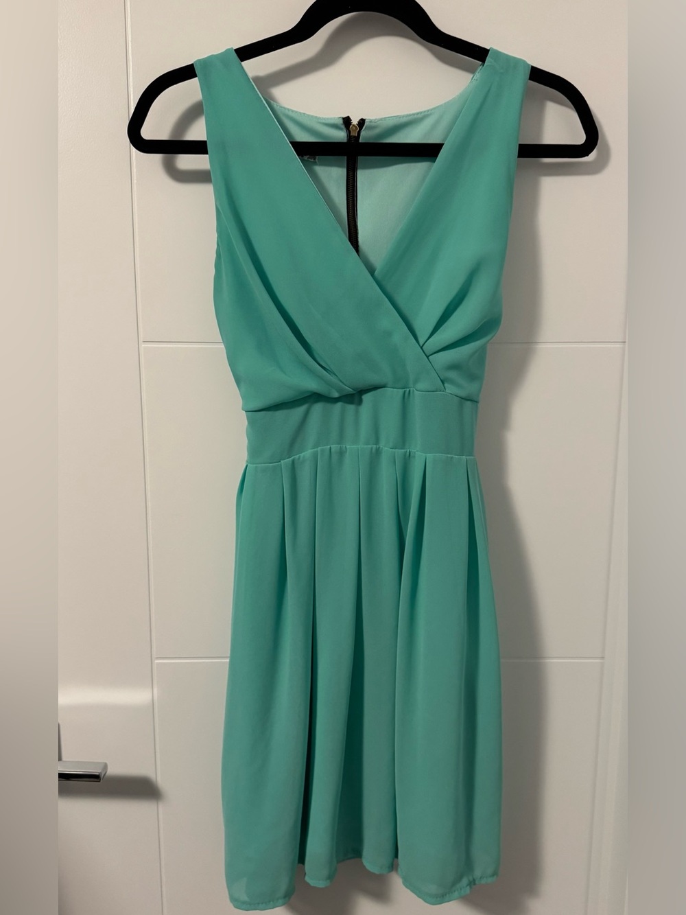 Sleeveless V-Neck Aqua/Light Teal Women's Midi Summer Dress